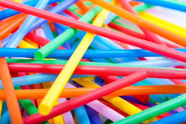 Closeup of Chaotic pile of cocktail straws — Stock Photo, Image