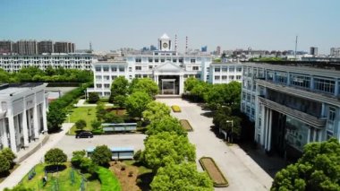 Yuexiu Üniversitesi Kampüsünün İHA görüntüleri.
