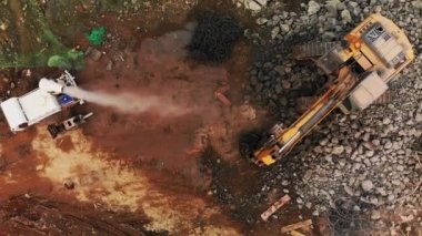 Panoramik manzara günbatımı şehir ve köy yaşamı manzarası.