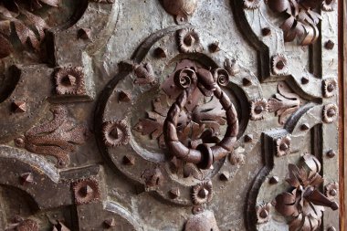 Barcelona, Katalan, Katalonya, İspanya, Bahar, mimari, görünüm, ilginç ayrıntı, metal kapı