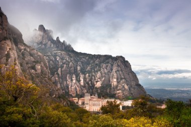 Barselona, İspanya, montserrat Manastırı, vatansever sembolü ve hac Katalonya Merkezi.