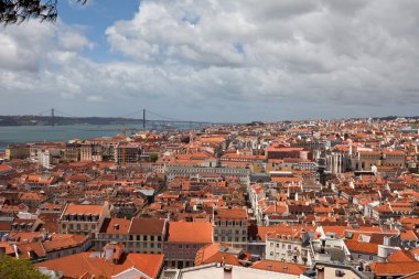 Portekiz, Lizbon, gözlem platformu, cityscape, Portekiz tarzı, kırmızı çatılar