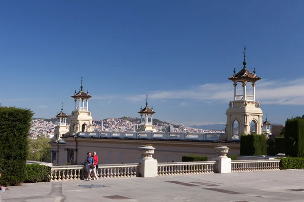 바르셀로나, 카탈로니아, 스페인, manzhuik 산 및 카탈루냐 미술관에서 파노라마. 전망대 — 스톡 사진