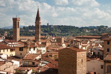 Italy, cityscape of Florence from Giotto tower clipart