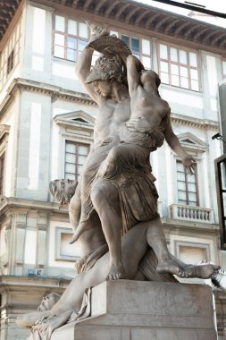 Florence, Italy, marble sculpture of Pio Fedi, Abduction Polyxena clipart
