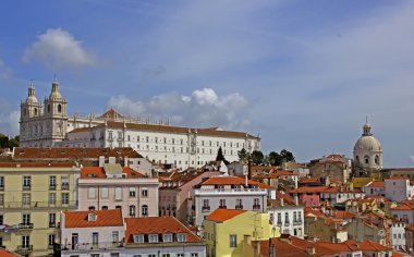Lisbon, şehrin bir parçası üzerinden görünüm