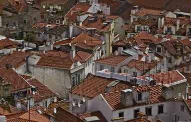 Lisbon, şehrin bir parçası üzerinden görünüm