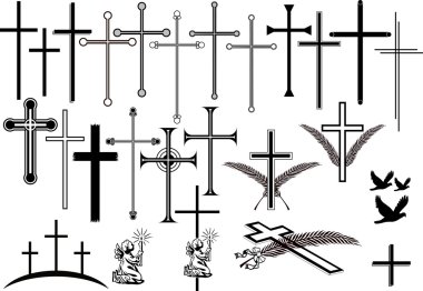 Crosses and orbituary symbols clipart