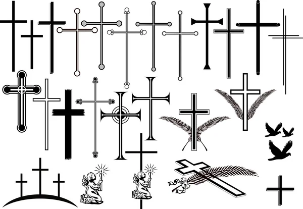 Cruces y símbolos orbitarios — Archivo Imágenes Vectoriales