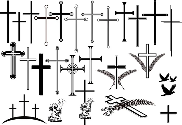 Kors och orbituary symboler — Stock vektor