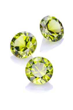 Three chrysolite on the white clipart