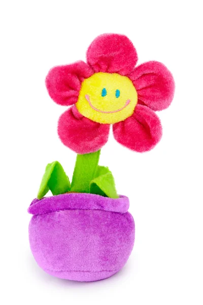 Puha plüss játék virág a pot — Stock Fotó