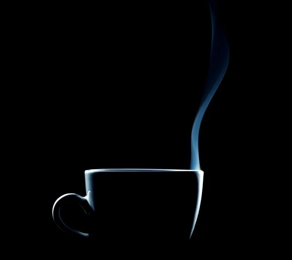 Outline of a steaming coffee cup — Stock Photo, Image