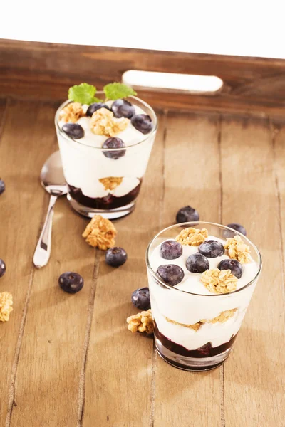 Blueberry desserts — Stockfoto