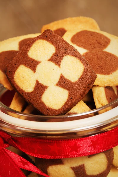 Close-up van Kerstmis cookies in een pot — Stockfoto