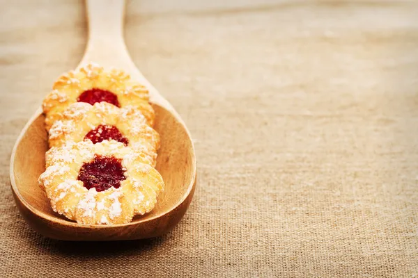 Christmas cookies on a spoon — Stock Photo, Image