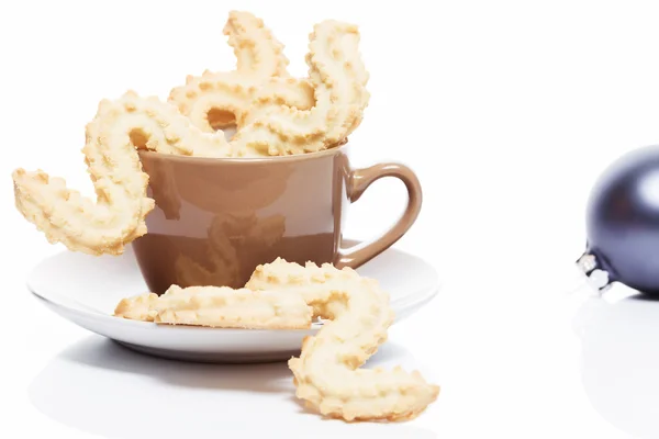 コーヒー カップのクリスマス クッキー — ストック写真