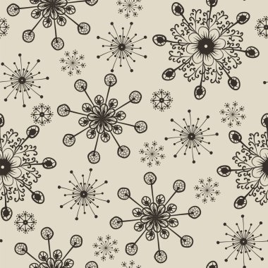 elle çizilmiş snowflakes desen