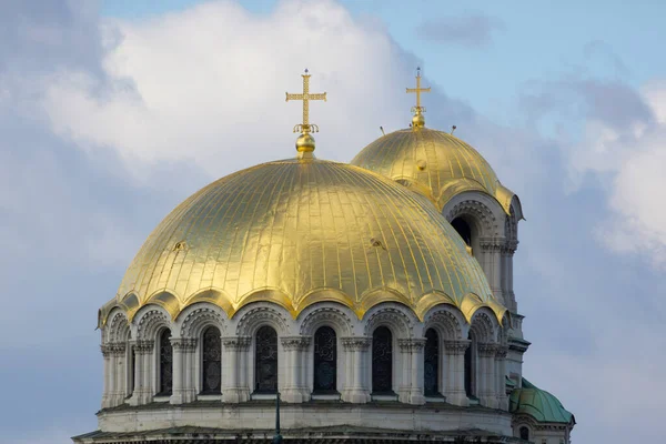 Katedrála Alexandra Nevského Sofii Zlatá Kopule Close View Architektonický Detail — Stock fotografie