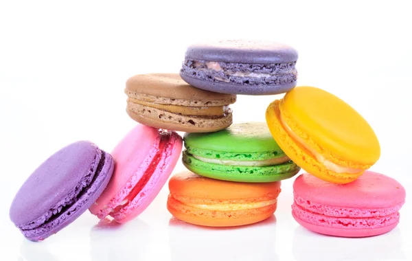 Assorted colorful macaroon isolated on white background — Stock Photo, Image