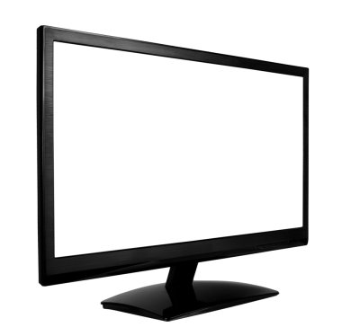Beyaz arka plan üzerinde izole geniş ekran yüksek çözünürlüklü lcd ekran