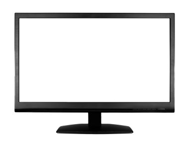 Beyaz arka plan üzerinde izole geniş ekran yüksek çözünürlüklü lcd ekran