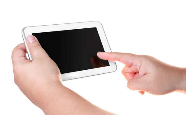 Téléphone intelligent tablette blanche isolé — Photo