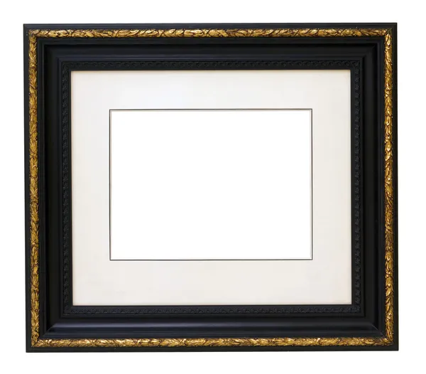 Vintage gold black wooden picture frame — Stock Photo, Image