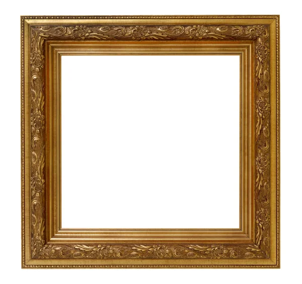 Vintage gold wooden picture frame — Stock Photo, Image