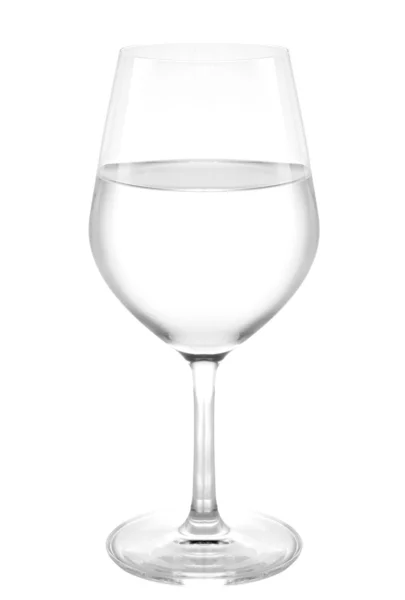 Sklenice na víno s vodou izolované na bílém pozadí — Stock fotografie