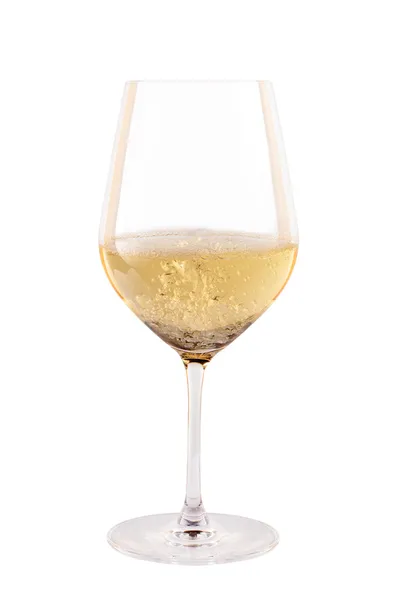 Copa de vino blanco aislada sobre fondo blanco — Foto de Stock