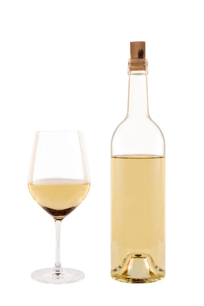 Copa de vino blanco aislada sobre fondo blanco — Foto de Stock