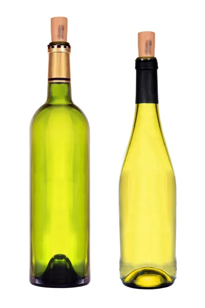 Biały butelka wina na białym tle — Zdjęcie stockowe