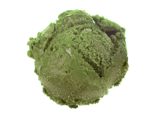 Zelený čaj zmrzlina míč izolovaných na bílém pozadí — Stock fotografie