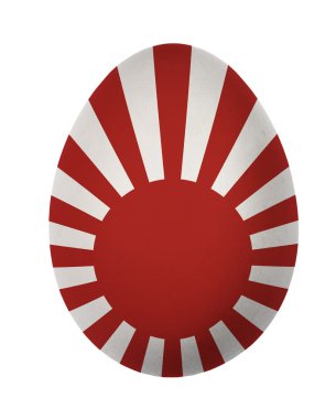 Colorful Japan flag Easter egg isolated on white background clipart