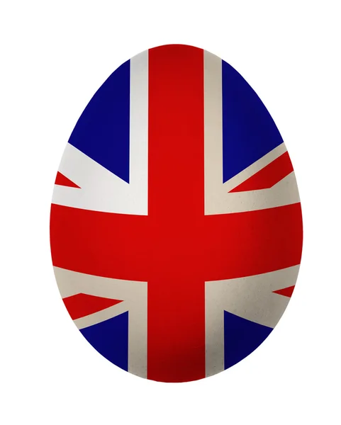 孤立在白色背景上的多彩英国国旗复活节彩蛋 — 图库照片