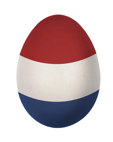 Barevné Holandsko vlajky velikonoční vajíčko izolovaných na bílém pozadí — Stock fotografie