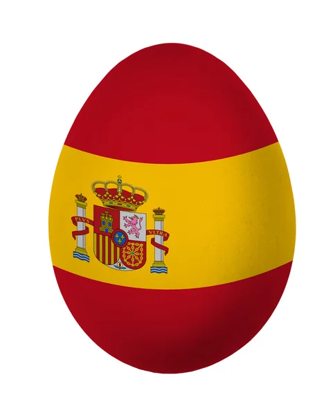 Colorida bandera de España Huevo de Pascua aislado sobre fondo blanco —  Fotos de Stock