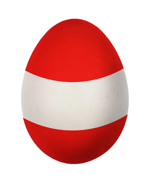 Barevné Rakousko vlajky velikonoční vajíčko izolovaných na bílém pozadí — Stock fotografie