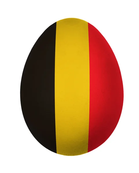 Bandeira colorida da Bélgica Ovo de Páscoa isolado sobre fundo branco — Fotografia de Stock