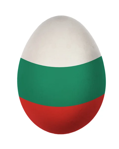 Oeuf de Pâques drapeau Bulgarie coloré isolé sur fond blanc — Photo