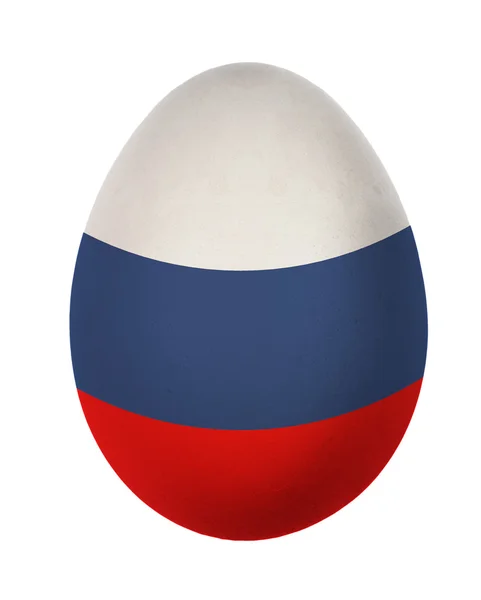 Colorata Russia bandiera uovo di Pasqua isolato su sfondo bianco — Foto Stock