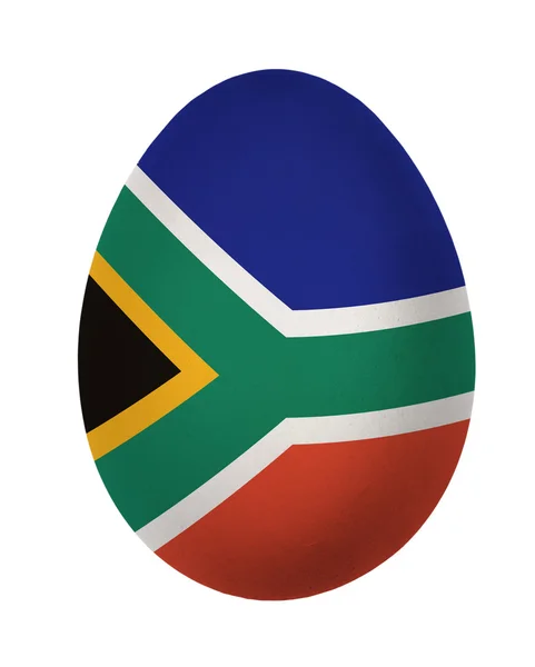 Színes Dél-afrikai Köztársaság lobogója húsvéti tojás elszigetelt fehér background — Stock Fotó
