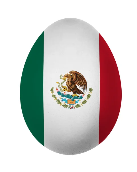 Bandeira colorida do México Ovo de Páscoa isolado sobre fundo branco — Fotografia de Stock