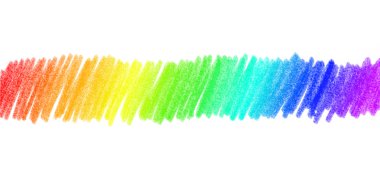 Gökkuşağı rengi beyaz zemin üzerine izole inme