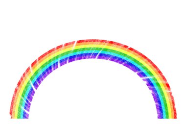 Gökkuşağı rengi beyaz zemin üzerine izole inme
