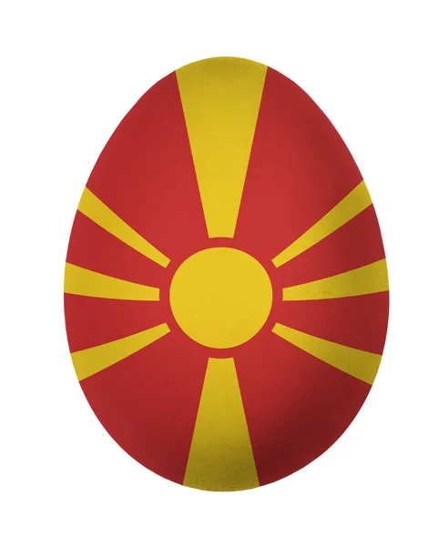 Colorida bandera de Macedonia Huevo de Pascua aislado sobre fondo blanco — Foto de Stock