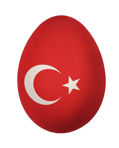 Цветной флаг Турции Пасхальное яйцо на белом фоне — стоковое фото