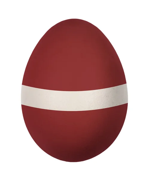 Colorida bandera de Letonia Huevo de Pascua aislado sobre fondo blanco — Foto de Stock