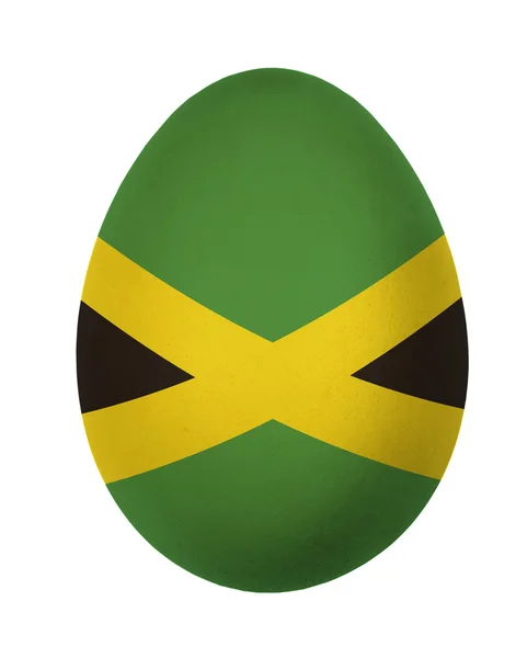 Colorata bandiera giamaicana uovo di Pasqua isolato su sfondo bianco — Foto Stock